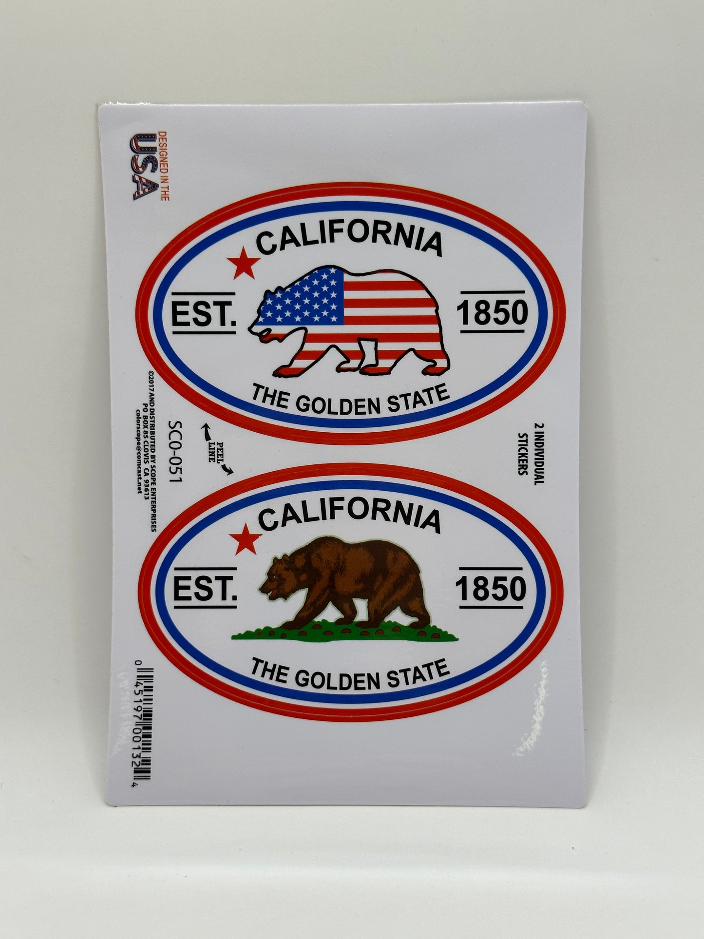 CA Flags Bear Oval