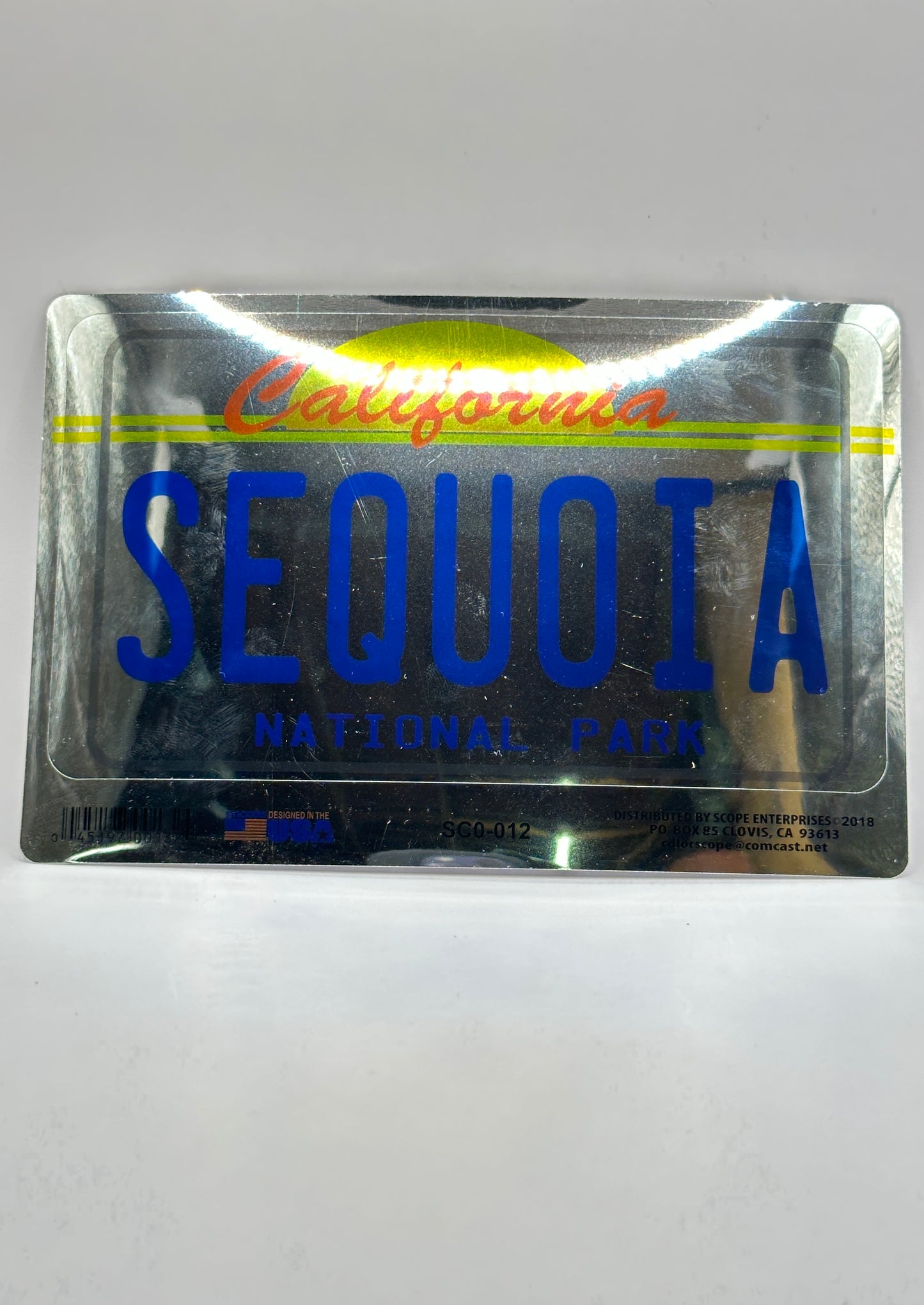Silver License Plate