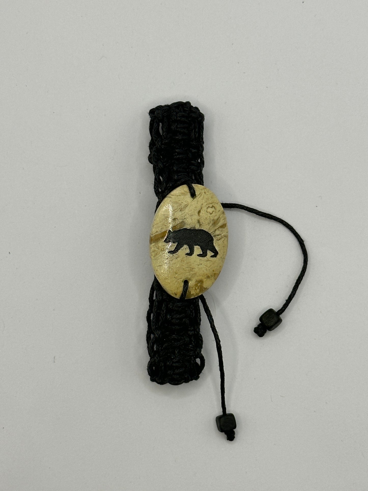 Oval Black Bear Bracelet