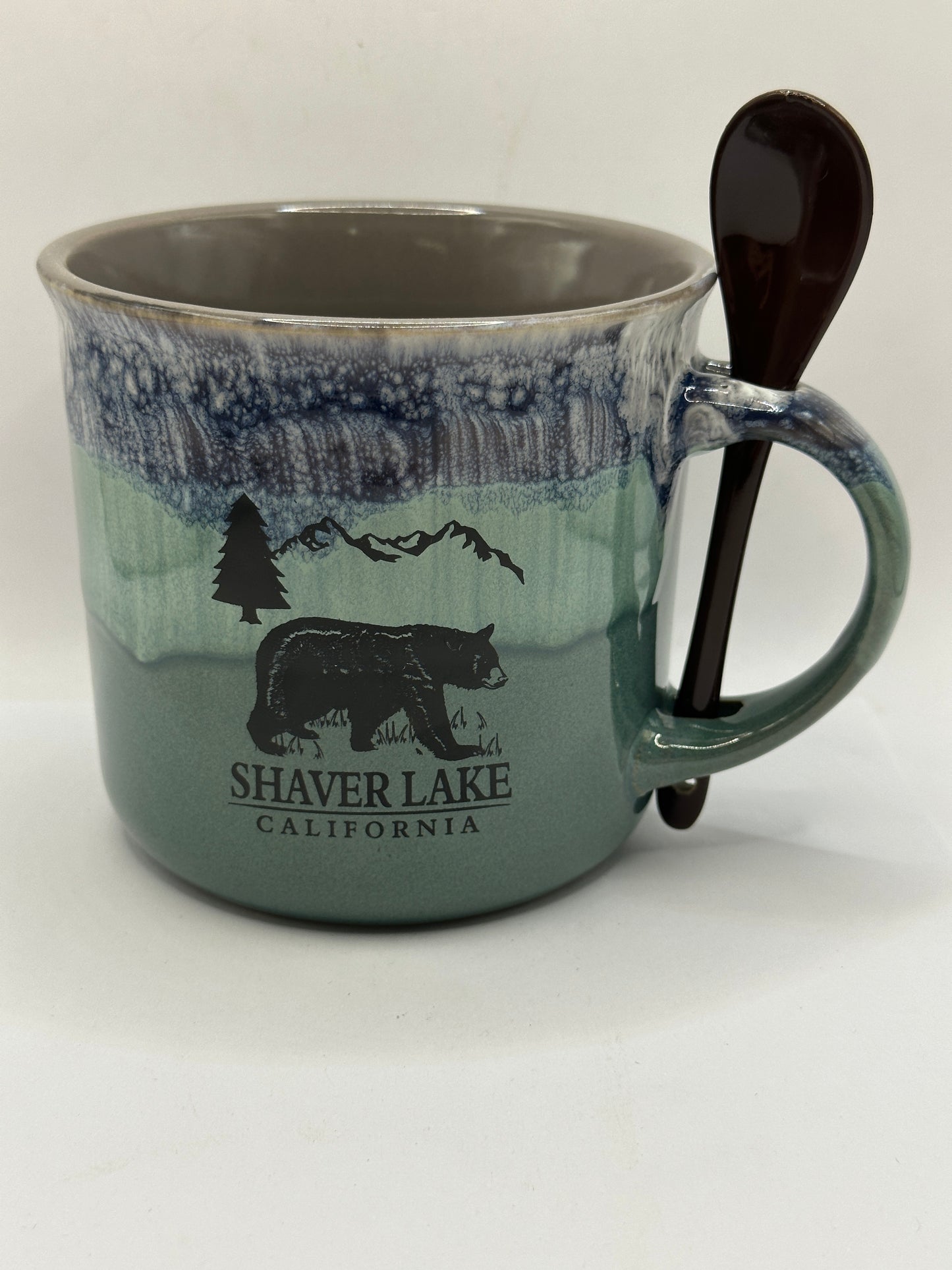 Ceramic Camping Brown Green Pink & Blue Mix