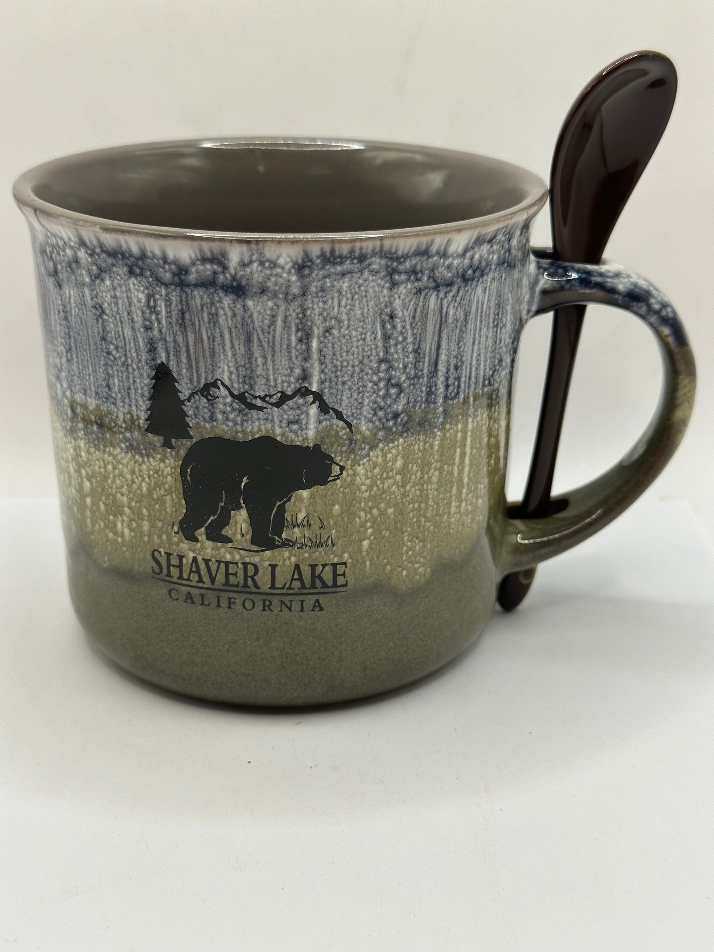 Ceramic Camping Brown Green Pink & Blue Mix