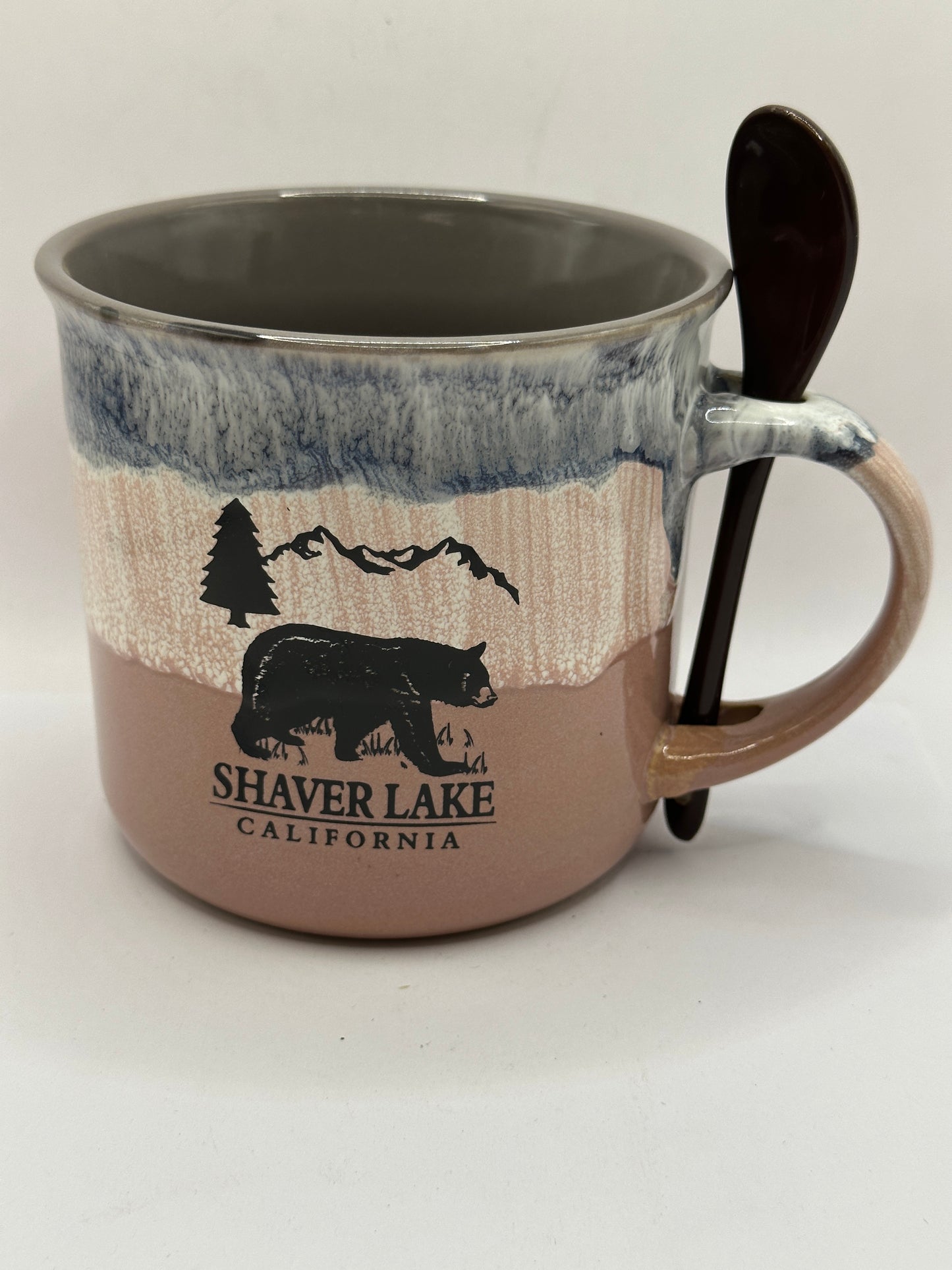 Ceramic Camping Brown Green Pink & Blue Mix