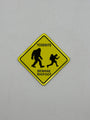 Yellow caution bigfoot