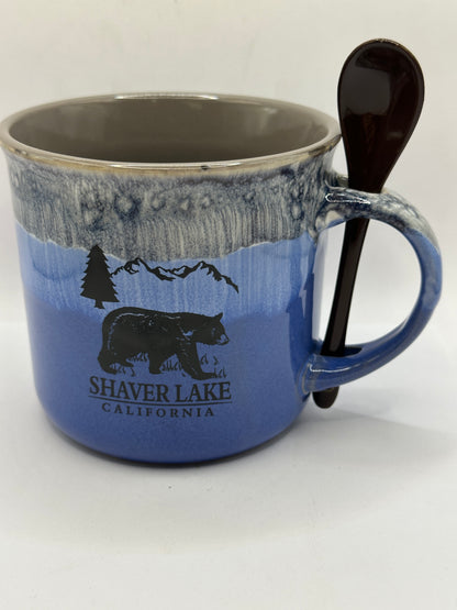 Ceramic Camping Brown Green Pink & Blue Mix