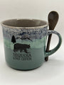 Camping Drip Red Brown Blue & Green Mix
