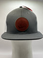 Gray Flat Bill Leather Patch Circle